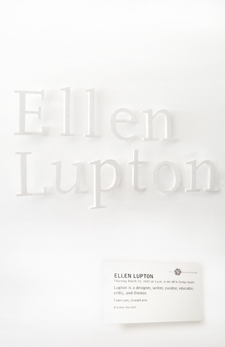 Poster announcing lecture by Ellen Lupton