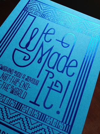 Mayan Apocalypse Holiday card, detail